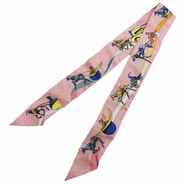 HERMES Twilly Scarf Muffler Space Derby Rose [Pink] Women's Silk Ribbon