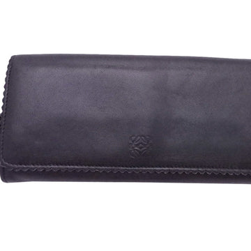 LOEWE Bifold Long Wallet Anagram Black Leather Women's