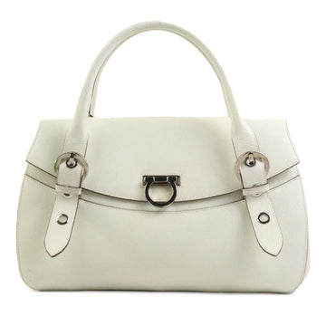 SALVATORE FERRAGAMO Handbag Gancini Leather Off-White Silver Ladies