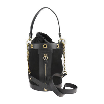 SEE BY CHLOE  sea by Chloe Debbie handbag suede leather black gold metal fittings 2WAY shoulder bag tote