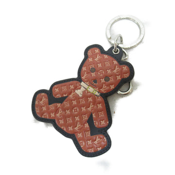 LOUIS VUITTON Portocre Christmas Keychain Brown leather MO0342