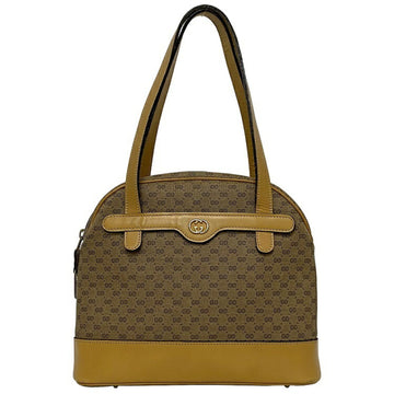 Gucci Handbag Beige Yellow Old Mini Boston Bag PVC Leather GUCCI Ladies Design