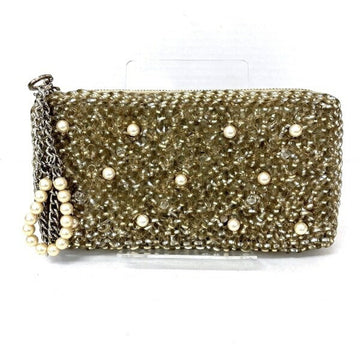 ANTEPRIMA Wire Pearl Champagne Gold Wallet Long Women's