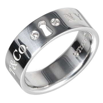 TIFFANY&Co. Lock Ring Silver 925 2P Diamond Approx. 4.96g