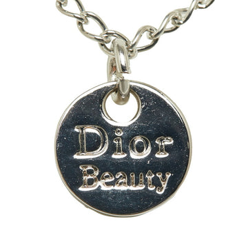 CHRISTIAN DIOR Dior 3-strand chain ribbon necklace silver metal ladies