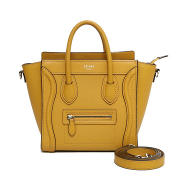 Celine Shoulder Bag Handbag Luggage Nano Yellow Ladies Leather