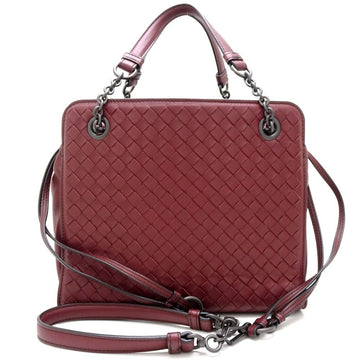 BOTTEGA VENETA 2Way Bag Intrecciato Leather Bordeaux 350125