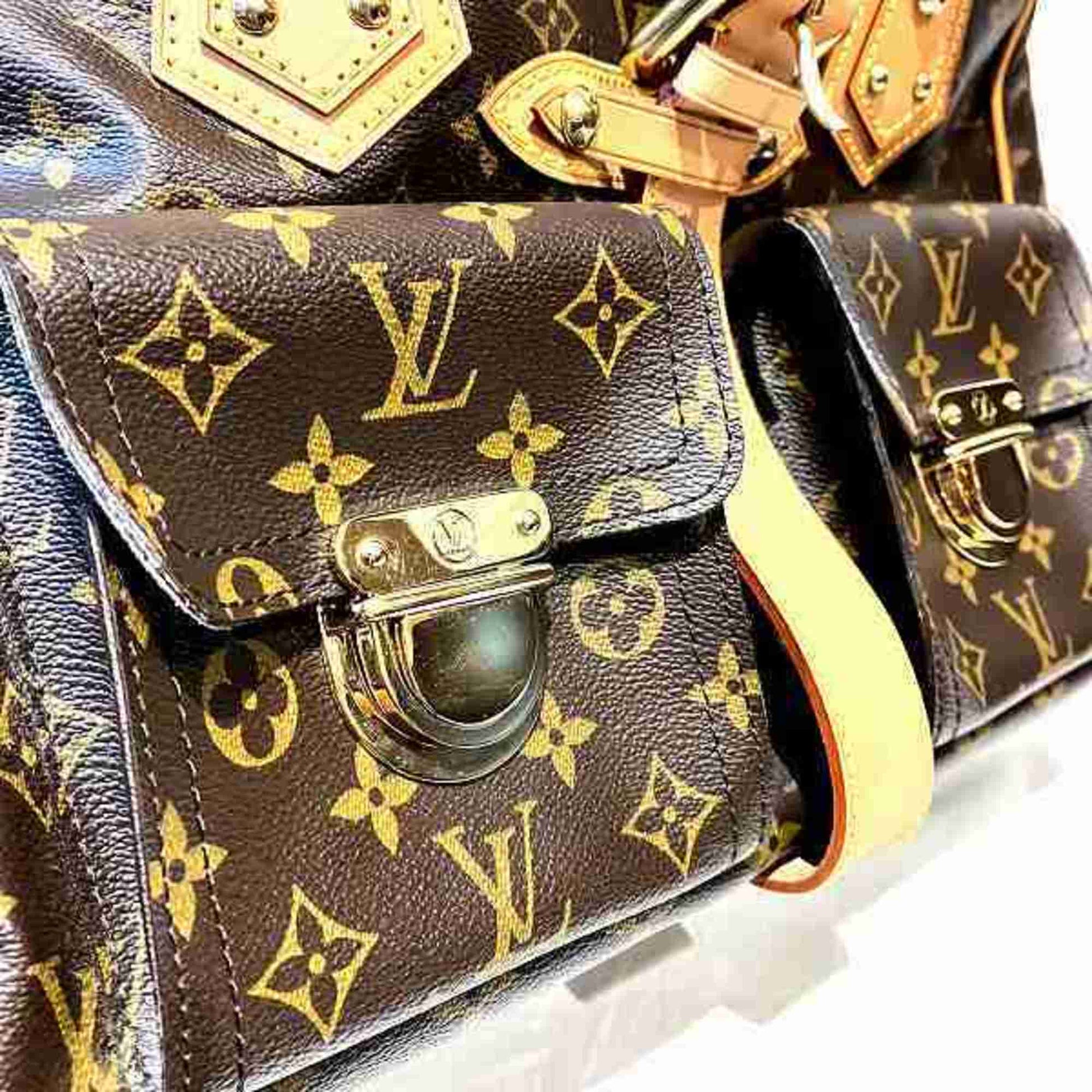 Louis Vuitton Monogram Manhattan GM Handbag M40025 Brown PVC Leather Ladies LOUIS  VUITTON