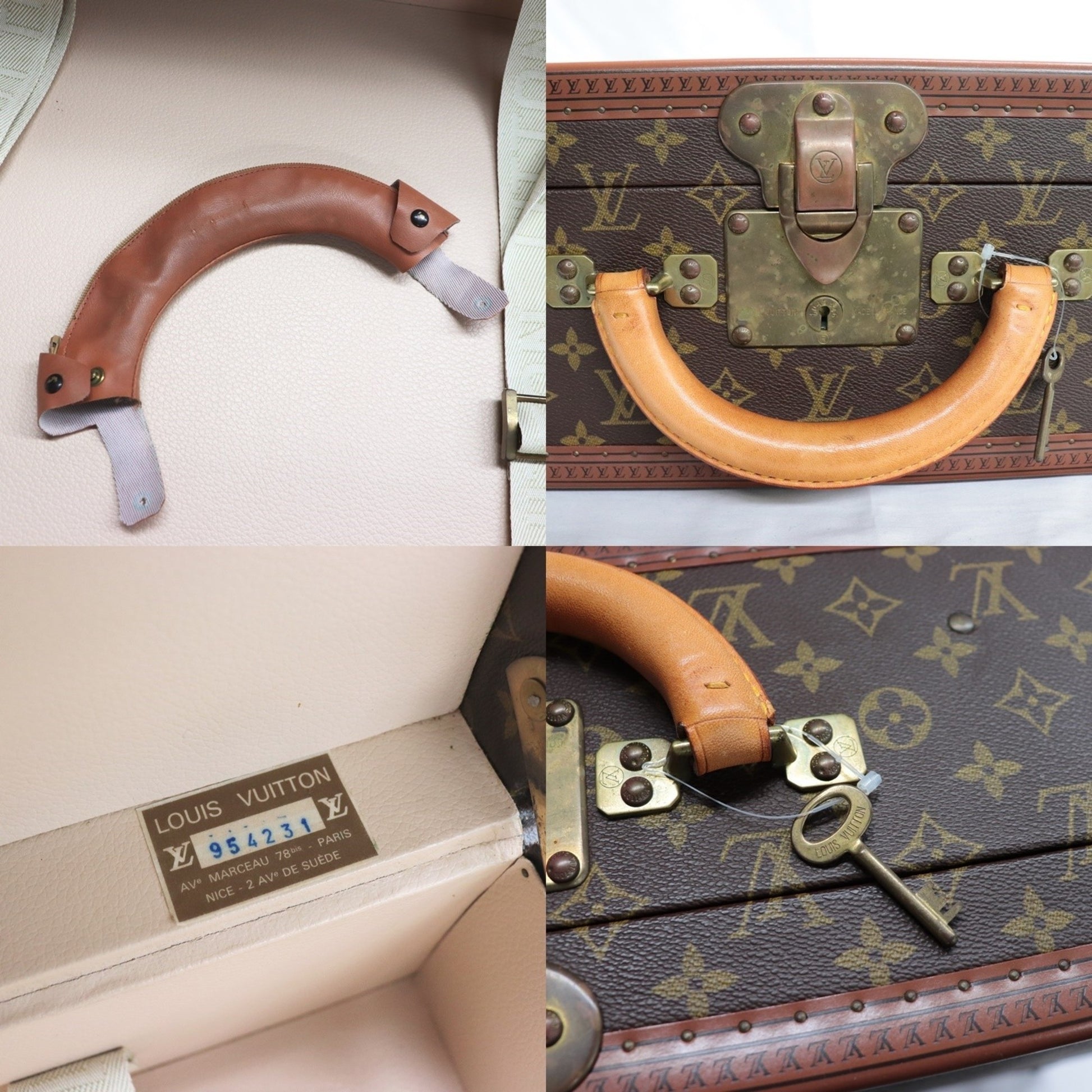 Louis Vuitton Bisten 60 Monogram Trunk Hard Case Attache Bag Brown M21