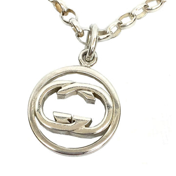 Gucci Necklace Men's Silver Interlocking G GG Logo SV925 Women's Accessories