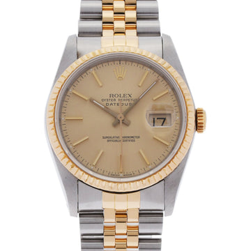 ROLEX Datejust 16233 Men's YG/SS Watch Automatic Gold Dial