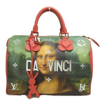 LOUIS VUITTON Da Vinci Speedy 30 Handbag Pink Masters collection PVC coated canvas M43372