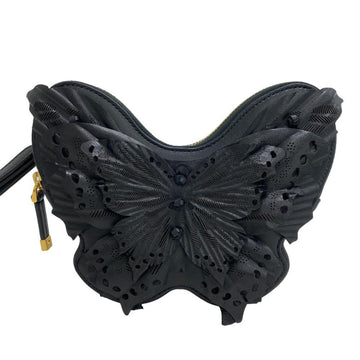 CHRISTIAN DIOR Clutch Bag Butterfly Second Pouch Black Women's Z0004870