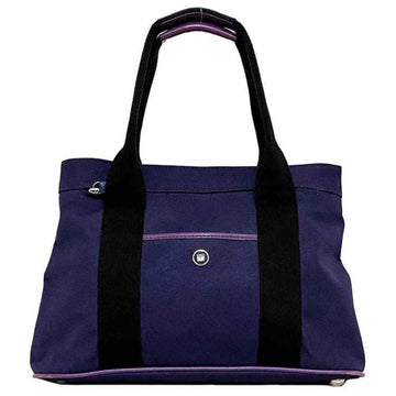 LOEWE Tote Bag Purple Anagram Canvas Leather Ladies Compact
