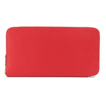 HERMES Azap Silk In Red Long Wallet Epson Ladies