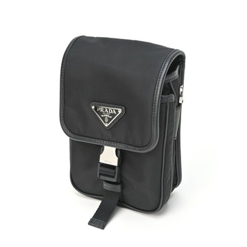 PRADA Re-Nylon x Saffiano Leather Shoulder Phone Holder 2VD043 Black [Nero] S-154475