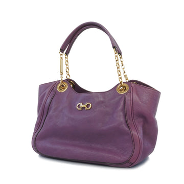 Salvatore Ferragamo Gancini Shoulder Bag Women's Leather Purple
