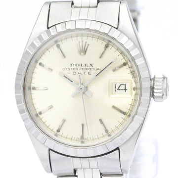 ROLEXVintage  Oyster Perpetual Date 6917 White Gold Steel Ladies Watch BF558552