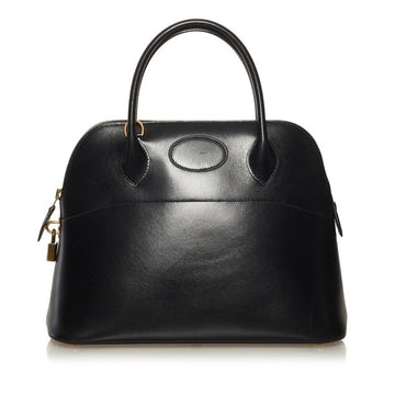 Hermes Polido 32 Handbag Black Boxcalf Ladies HERMES