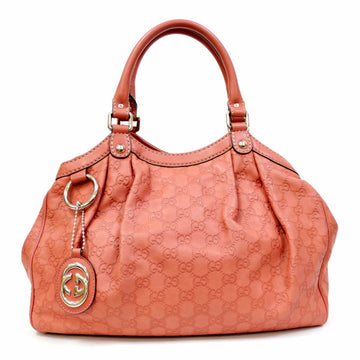 GUCCI GG Shoulder Bag Leather Pink Women's