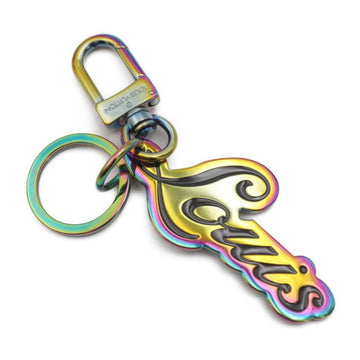 LOUIS VUITTON Portocle Keychain M63634 Metal Rainbow Color Multicolor Logo Keyring Bag Charm