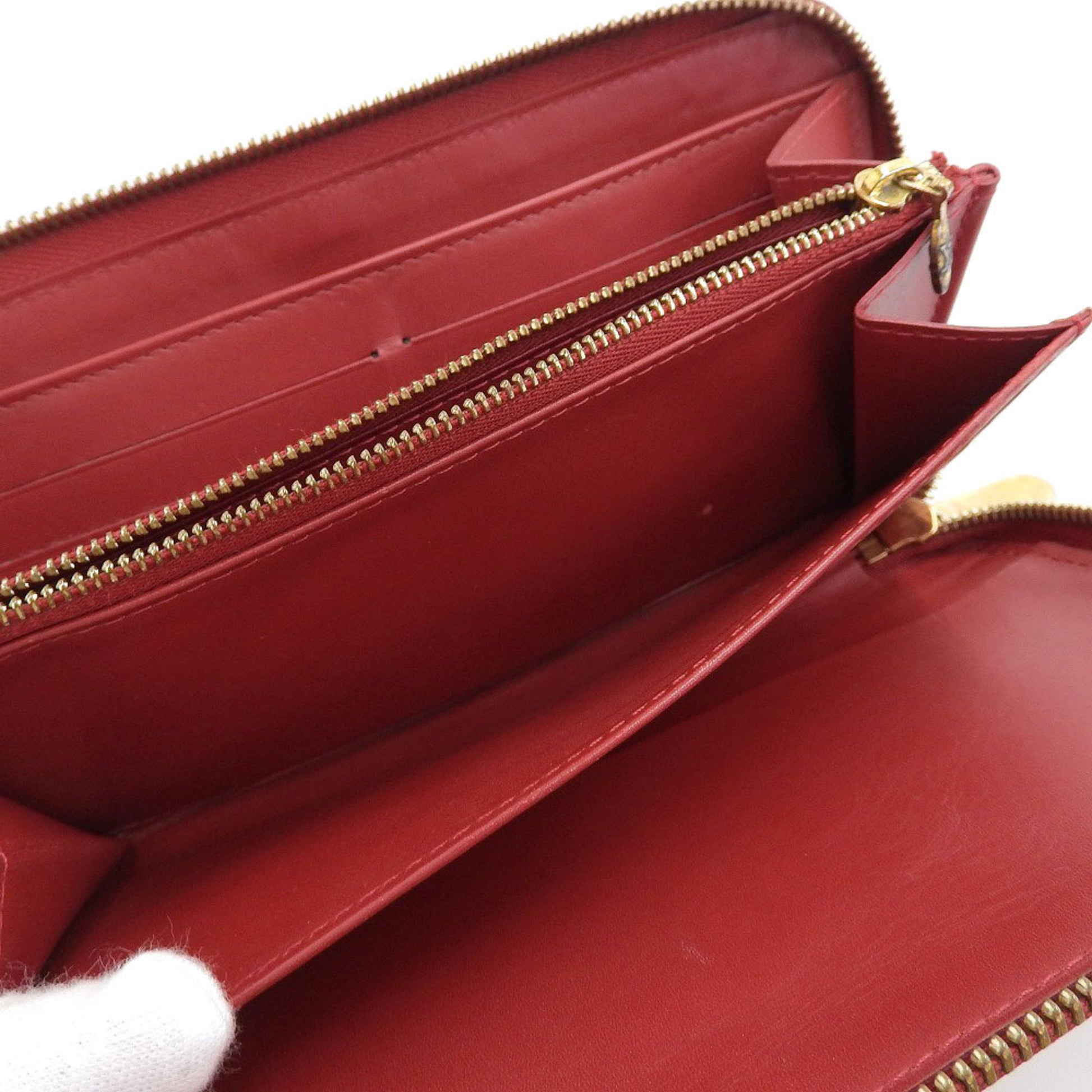 Louis Vuitton Monogram Vernis Red Zippy Organizer Wallet Zip