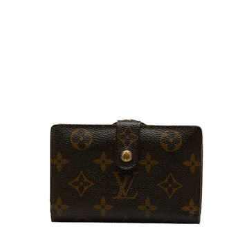 LOUIS VUITTON Monogram Viennois Bifold Wallet M61663 Brown PVC Leather Women's