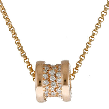 BVLGARI B Zero One Necklace 18K K18 Pink Gold Diamond Unisex