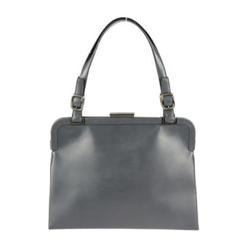 PRADA handbag calf leather gray system clasp type tote bag