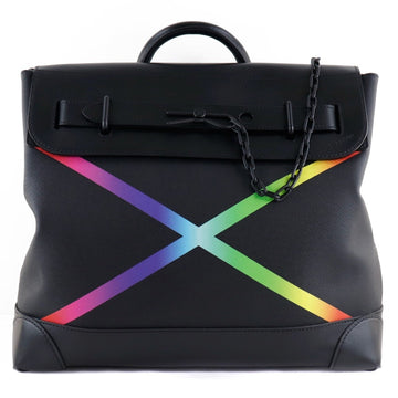Louis Vuitton Steamer PM Rainbow M30339 Taiga Black AR2149 Men's Handbag