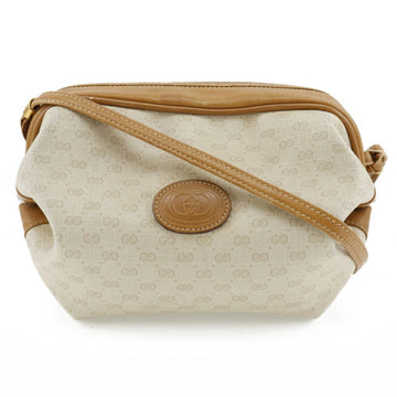 GUCCI Old  Shoulder Bag 077-115-5770 PVC Coated Canvas Made in Italy Beige Crossbody Zipper Women's
