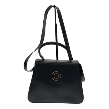 CELINE 2WAY Handbag Circle Logo Navy PVC Women's Bag Italy