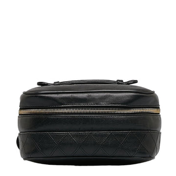 CHANEL Cocomark Bicolore Handbag Vanity Bag Black Lambskin Ladies