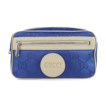 Gucci Off The Grid Belt Bag Body 631341 Nylon Leather Blue Beige Pouch Waist One Shoulder Japan Limited