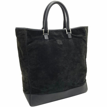 LOEWE Tote Bag Anagram Handbag Suede Leather Black