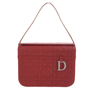 Christian Dior ChristianDior Bag Women's Vanity Pouch Canage Leather Red