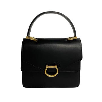 CELINE hardware calf leather handbag tote bag black 23105