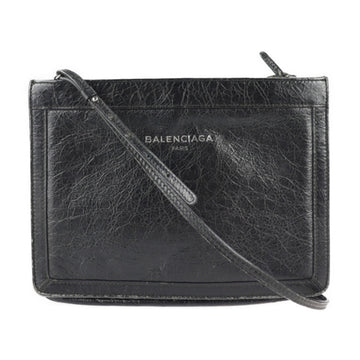 BALENCIAGA navy pochette shoulder bag 339937 leather black