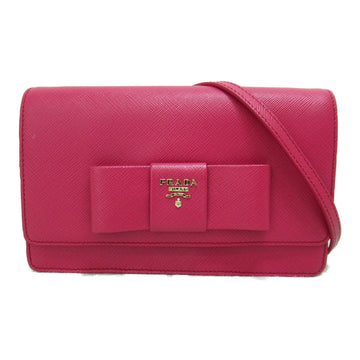 PRADA Shoulder Bag Pink leather 1BH009