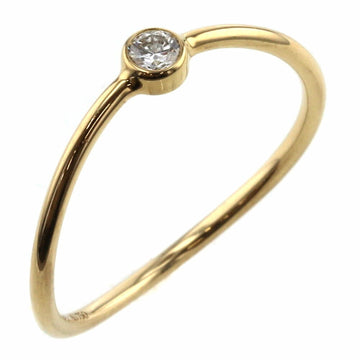 TIFFANY ring wave single row diamond K18 yellow gold size 11 ladies &Co.