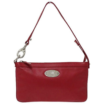 CELINE bag ladies handbag hand pouch leather red micro