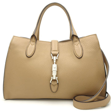 GUCCI New Jackie 365460 2Way Bag Leather Beige 350214