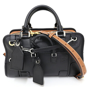 LOEWE Amazona 28 Multiplication Shoulder Handbag 32630MBN03 Black Brown