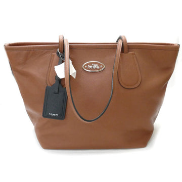 COACH Taxi Zip Leather Tote Bag Brown 33915 Women's