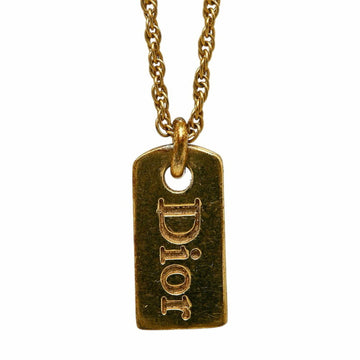 CHRISTIAN DIOR Dior plate necklace gold plated ladies