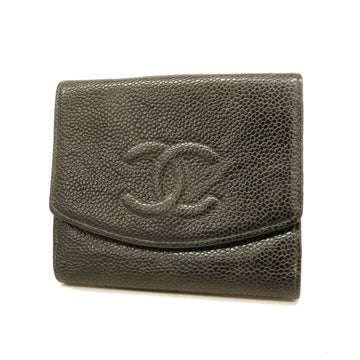 Chanel Bi-fold Wallet Women's Caviar Leather Wallet (bi-fold) Black