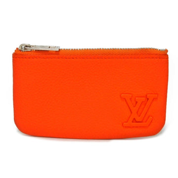 LOUIS VUITTON Coin Case Pochette Cle Orange Key Ring Compact Wallet LV Aerogram Volcano M81032 Men's Women's