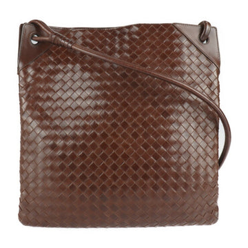 Bottega Veneta Intrecciato Shoulder Bag 113127 Leather Brown No Gusset Cross Body Diagonal Hanging
