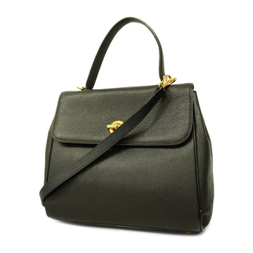 CELINEAuth  2way Bag Cabas Mall Women's Leather Handbag,Shoulder Bag Black