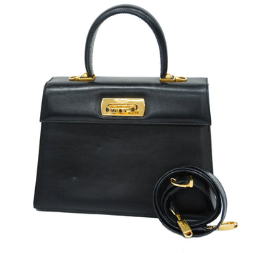 SALVATORE FERRAGAMOAuth  Gancini Women's Leather Handbag,Shoulder Bag Black